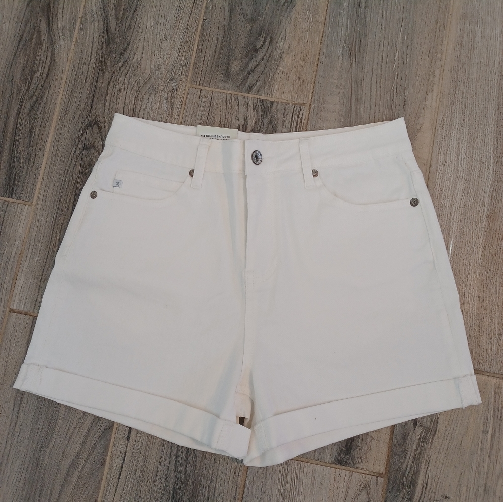 NWT Big Star Caroline Shorts White Denim Size 27W